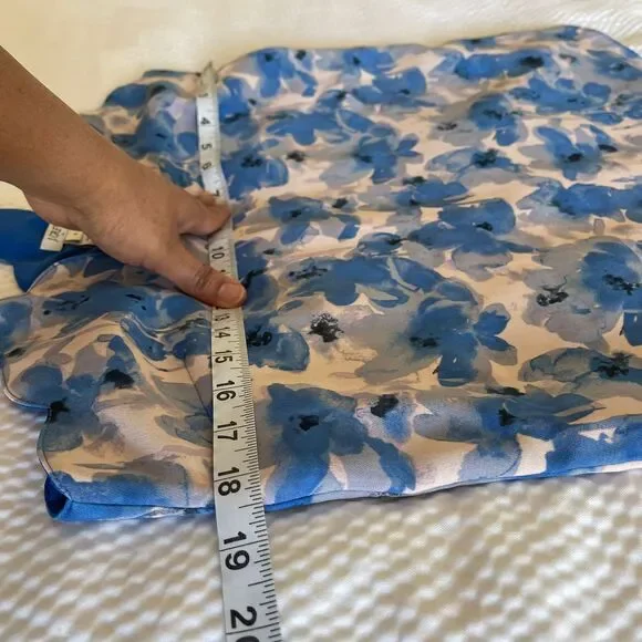 J.Crew Women's Blue Floral Scalloped Dressy Cocktail Cami Tank Top Size S/6 - Picture 4 of 8